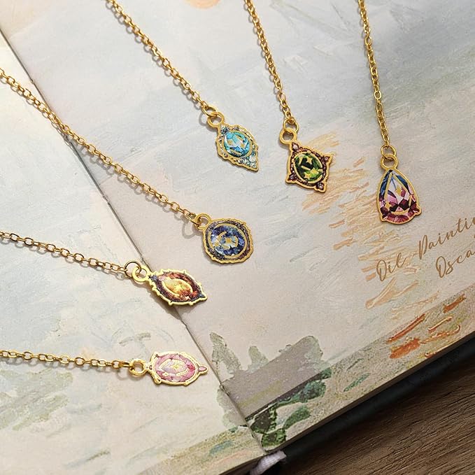 6 Pieces Metal Butterfly Bookmarks with Chain, Golden Hollow Bookmark Monet Van Gogh Oil Painting Theme Book Mark Bookmarks for Book Lovers Writers Readers Children Teens for Women