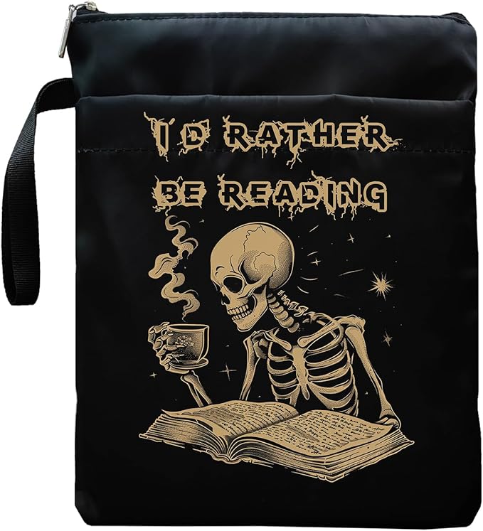 Book Sleeve, Book Sleeve with Zipper, Book Sleeve for Book Lovers, The Reader Tarot Card Book Sleeves, Book Pouch Kindle Protector, Gifts for Women Teacher Librarian Bookworm Bookish (Black-E, Large)