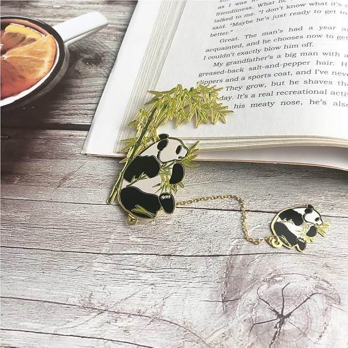 Bookmarks for Book Lovers Book Marks for Reading Women Birthday Graduation Christmas Gifts for Her Cute Metal Bookmark Book Markers Stocking Stuffers for Teens (Panda)