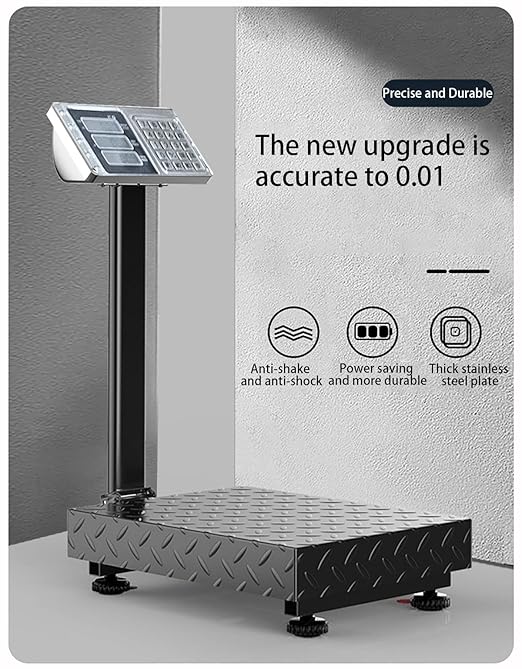 660 lb Floor Digital Platform Scale Weight Shipping Scale 0.1 LB Accuracy Postal Scale for Packages Luggage Weighing with Price Computing Counting, Kg/LB Switching LCD Display