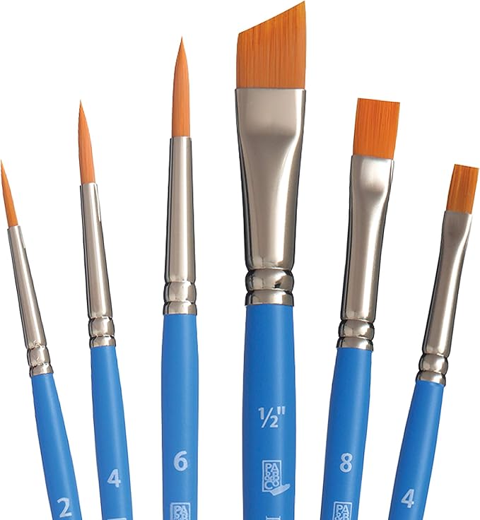 Princeton Select Artiste, Series 3750, Paint Brush for Acrylic, Watercolor and Oil, Set of 6