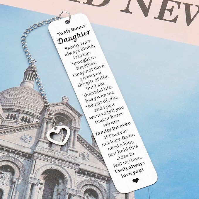 Bonus Daughter Gifts - to My Bonus Daughter Bookmarks Unbiological Daughter Gifts Stepdaughter Gifts for Stepmom Mother Daughter Gifts from Mom Birthday Christmas Valentines Gifts for Daughter