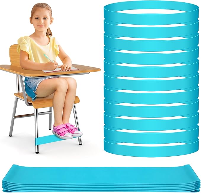 20 Pack Chair Bands for Kids with Fidgety Feet, ADHD Tools for Kids, ROOKEA Sensory Room Must Haves for Adhd Kids Fidget Chair Bands Autism Classroom Must Haves ADHD Tools for Classroom Home Chairs
