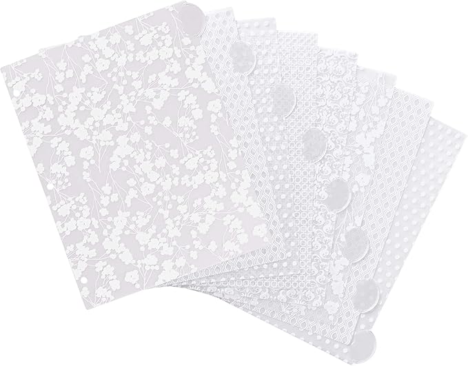 Avery Insertable Style Edge Plastic Dividers for 3 Ring Binders, 8-Tab Set, Assorted White Frosted Designs, 1 Set (11291)