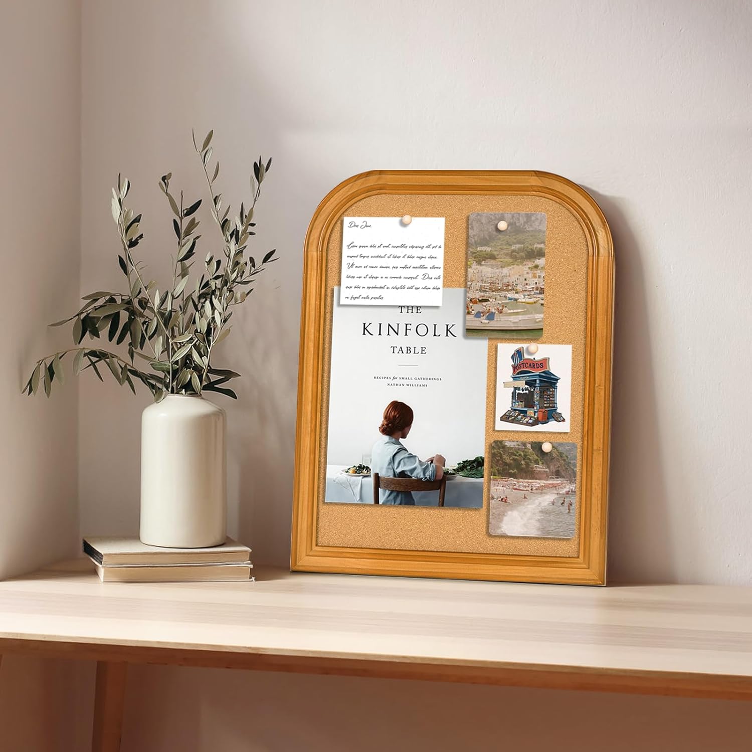 Cork Board for Walls, 17X13 inches Bulletin Board with Frame, Decorative Hanging Pin Board Vision Board Message Board for Office School Home Decor(2R&2S,4333,1p)