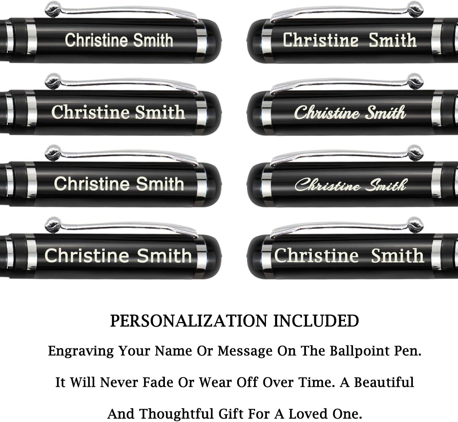 Amlion Personalized Pens Custom Engraved Pen with Name, Refillable Medium Refill, Personalized Gifts for Men Women