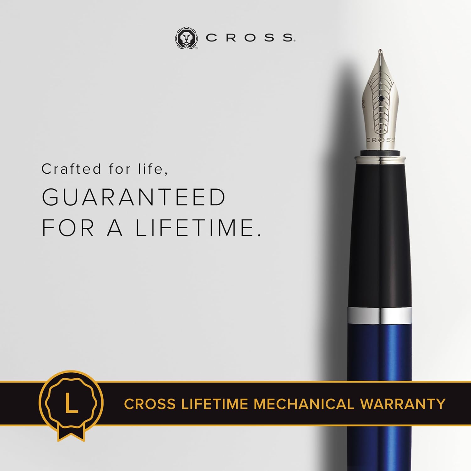 Cross Bailey Refillable Fountain Presented in a Premium Gift Box - Medium Point, Black Ink, Blue