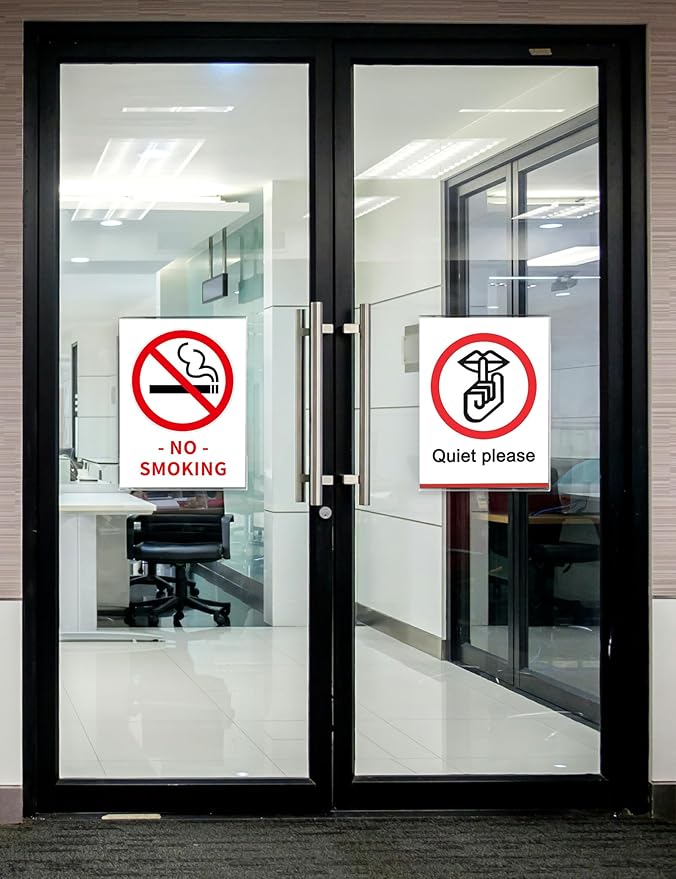 NIUBEE Acrylic Window Sign Holder with Suction Cup 8.5 X 11, Clear Acrylic Frames Glass Door Wall Mount Advertising Signage Sign Holder for Mall, Office, Home, Store, Restaurant(6 Pack)