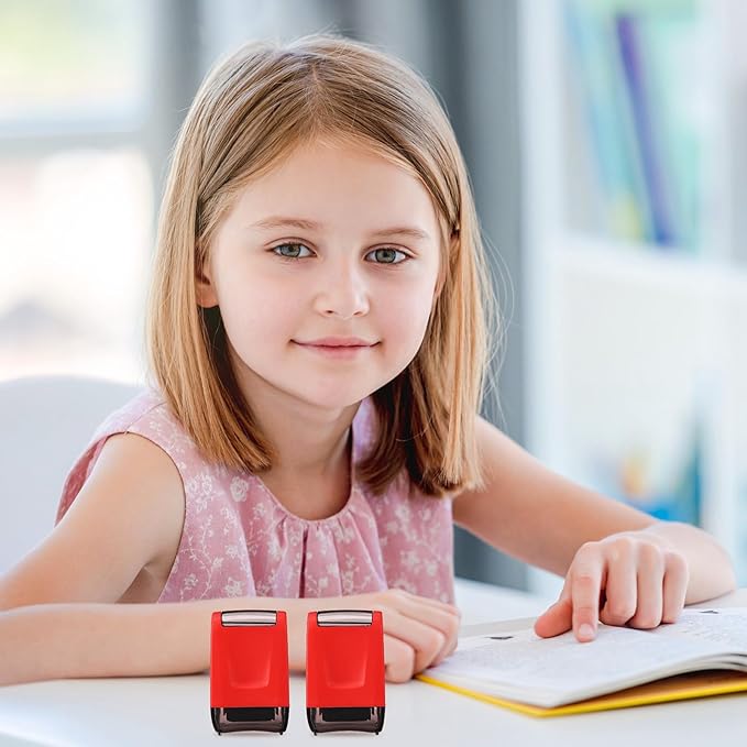 Sherr 2 Handwriting Line Stamp Roller Dashed Handwriting Lines Practice Roller Stamp for Kids, Teachers Kindergarten Education Classroom Back to School Need(2.72 x 2.44 x 1.54 Inch,Red)