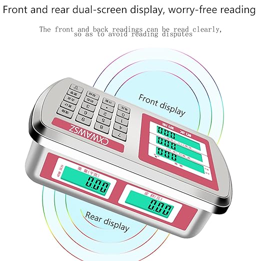 660 lb Floor Digital Platform Scale Weight Shipping Scale 0.1 LB Accuracy Postal Scale for Packages Luggage Weighing with Price Computing Counting, Kg/LB Switching LCD Display