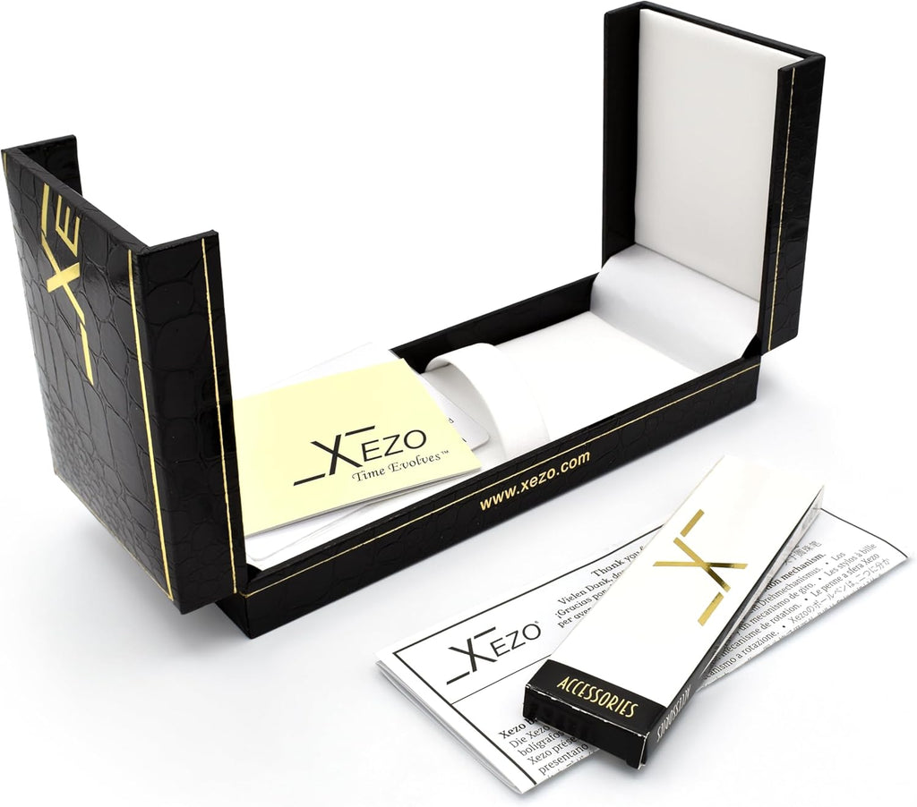 Xezo Urbanite Fountain Pen, Medium Nib. Retro Blue, Black, and Cream Colors with Chrome Plating. Limited Edition and Serialized. No Two Alike