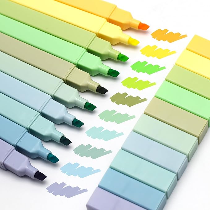 Vitoler 10Pack Bible Highlighters, Cute Assorted Colors Pastel Highlighters No Bleed Chisel Tip Highlighters for Aesthetic School Supplies
