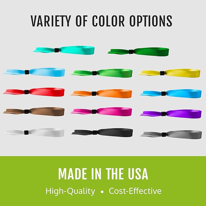 100 WristCo Cloth Event Wristbands - Aqua Fabric Bracelets Wrist Bands for Concerts Festival Admission Party 13 ½” x ½”