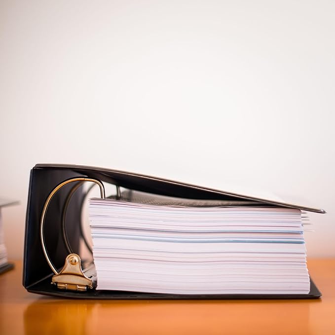 3 Ring Binder, 2.5 Inch D Ring Binders, 8.5" x 11" Presentation Folder View Binder with Pockets, Durable Non-Stick Customizable Clear View Cover for Documents, Files, Projects (Black)