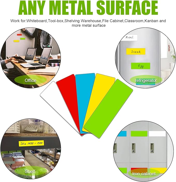 Magnetic Labels Dry Erase (1x3,Pack of 60),Write On Magnets(Red)