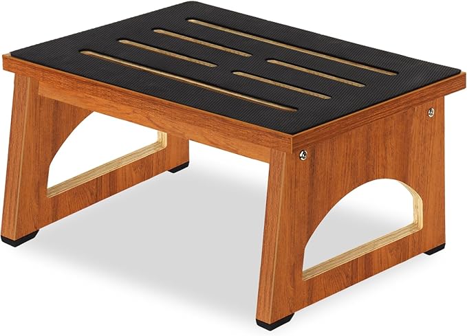 One Step Stool for Adults Seniors with Non-Slip Rubber Stepping Feet, Heavy Duty Platform Step Stools, 8.7 in Portable Bed Steps for High Beds for Bathroom, Bedroom, Kitchen & Bedside Support