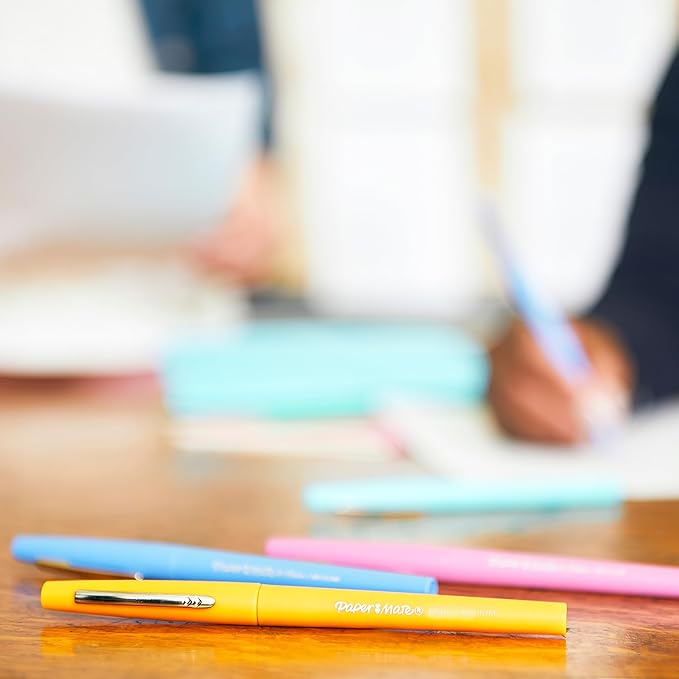 Paper Mate Flair Felt Tip Pens | Medium Point (0.7 mm) Writing Pens | Navy Blue Pens | for Writing, Drawing & Sketching | 12 Count