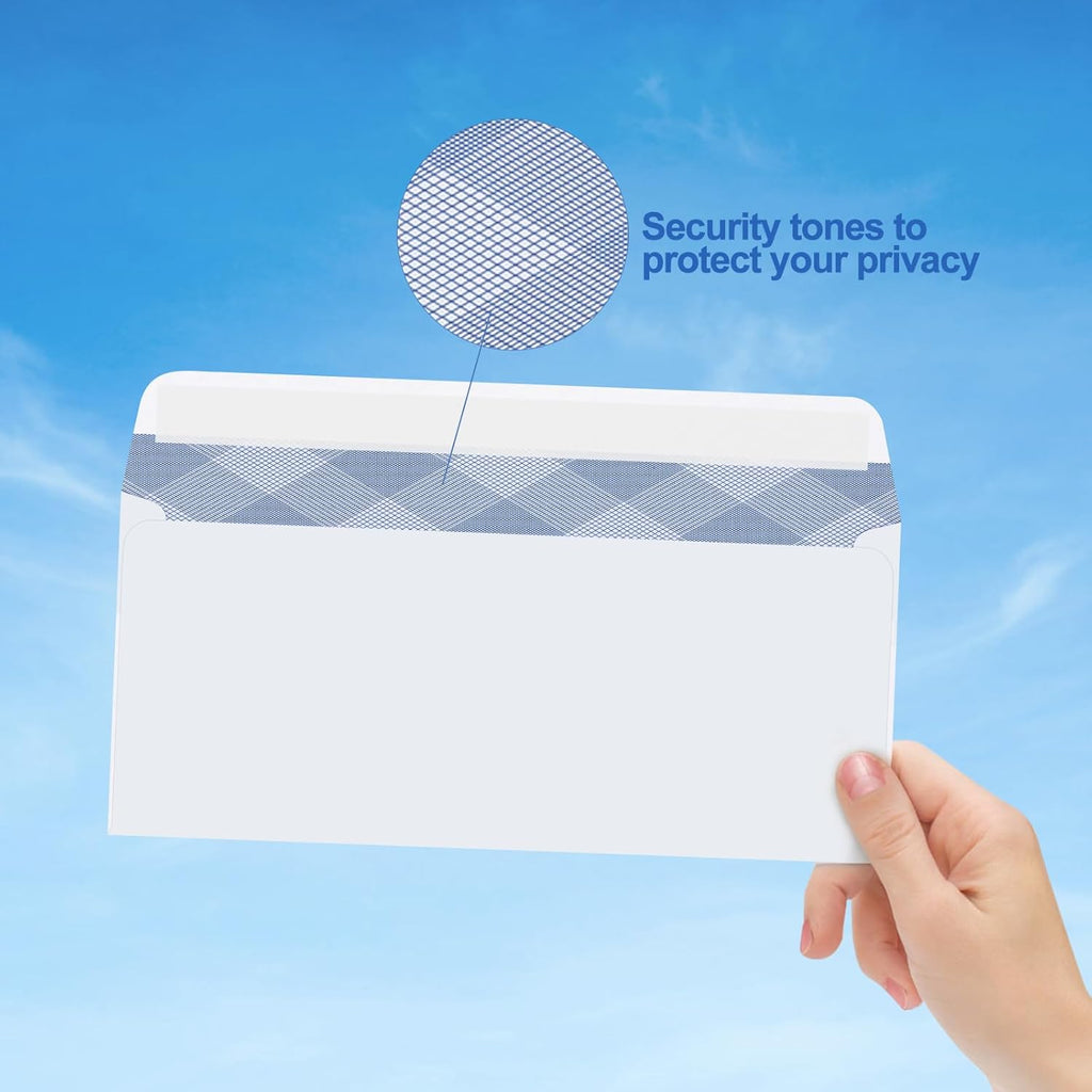 750#10 Security Envelopes, PANDRI Self Seal Windowless Envelopes, Security Tint Pattern for Secure Business Mailing, Invoices and Statements, Size 4-1/8 x 9-1/2 Inch - 24 LB
