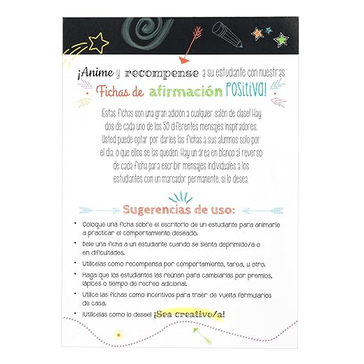 Spanish Positive Affirmation Chips - Positive Reinforcement for Children and Students - Set of 100
