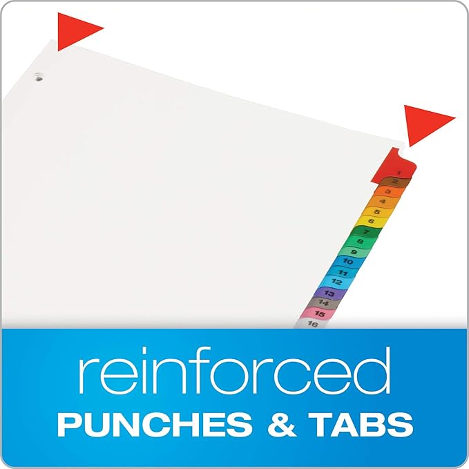 Oxford OneStep Binder Dividers, Dividers for 3 Ring Binder,Durable 31 Tab Daily Divider Sets, Numbered 1–31, Customizable Table of Contents, Reversible Multicolor Tabs, 3 Sets (89402)