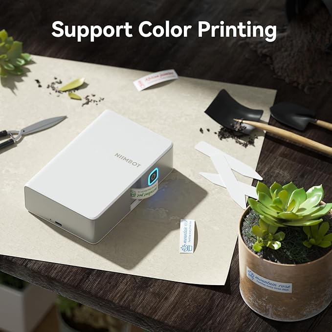 NIIMBOT Thermal Transfer Labels, Only for B18 Label Maker, Durable PET Material, Waterproof and High-Temperature Resistance, Long Storage Time (0.51''×1.77''-Clear Gardening)