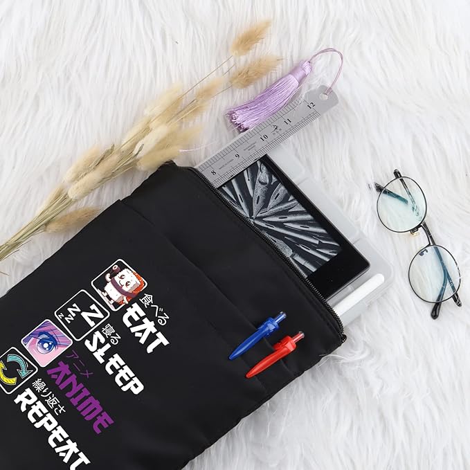 PLITI Eat Sleep Anime Repeat Cute Kawaii Manga Gift Anime Book Sleeve Anime Lover Gift Japanese Anime Fans Gift (Sleep Anime Repeat BSBL)