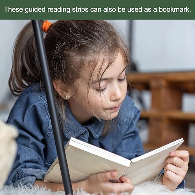 YOKIVE 8 Pcs Guided Reading Strips, Book Highlighter Strips Reading Tracker Bookmark Teacher Supply, Great for Classroom (Blue Transparent, 7.48"x2.76")