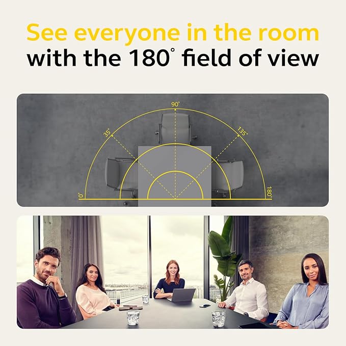 Jabra PanaCast 50 – Intelligent 180° Panoramic-4K Meeting Room Video Camera – Inclusive Video Conferencing Camera with Full Room Coverage, Easy to Set-Up Wide Angle Webcam with Microphones - Grey