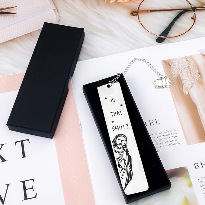 Funny Bookmarks for Women Men Metal Book Marker Bulk Tassels Personalized Bible Bookmark Cute Religious Cool Humor Peeking Jesus Bookmarks Easter Gifts for Book Lovers Coworker Reader Adults