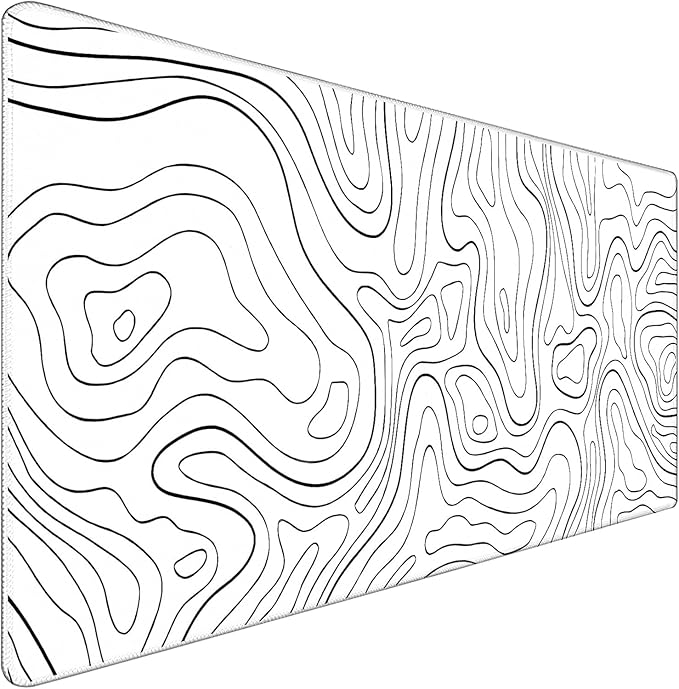 Large Mouse Pad, Big Desk Mat Large Office Desk Pad, Durable Extended Mouse Mat 35.4"x15.7" Computer Mousepad with Non-Slip Rubber Base & Stitched Edge for Home Office Work, Black Line