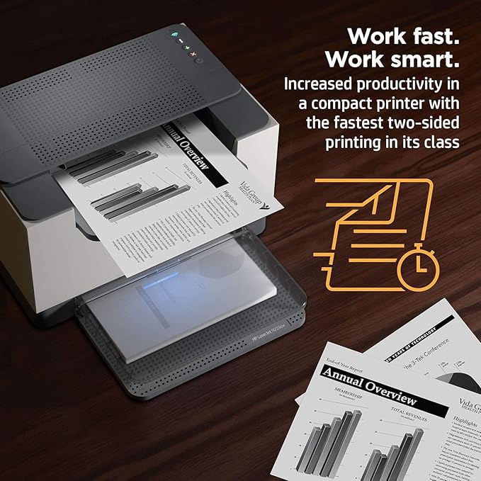 HP Laserjet M209dw High-Speed Wireless Monochrome Laser Printer for Home Use and Small Business, Fast 2-Sided Printing, Dual Band WiFi Compact Black and White Printers (Renewed)