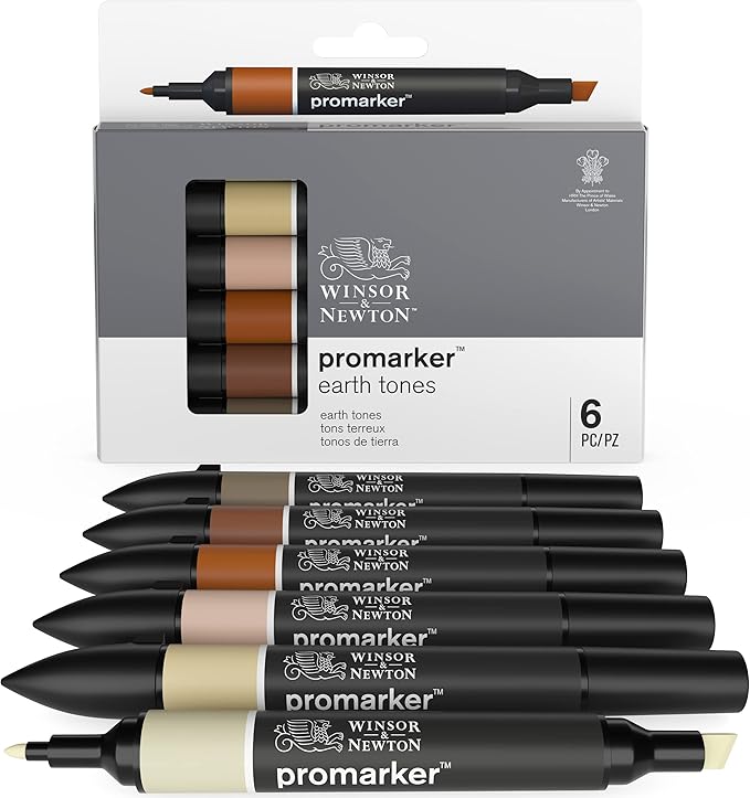 Winsor & Newton ProMarker Set, 6 Count, Earth Tones