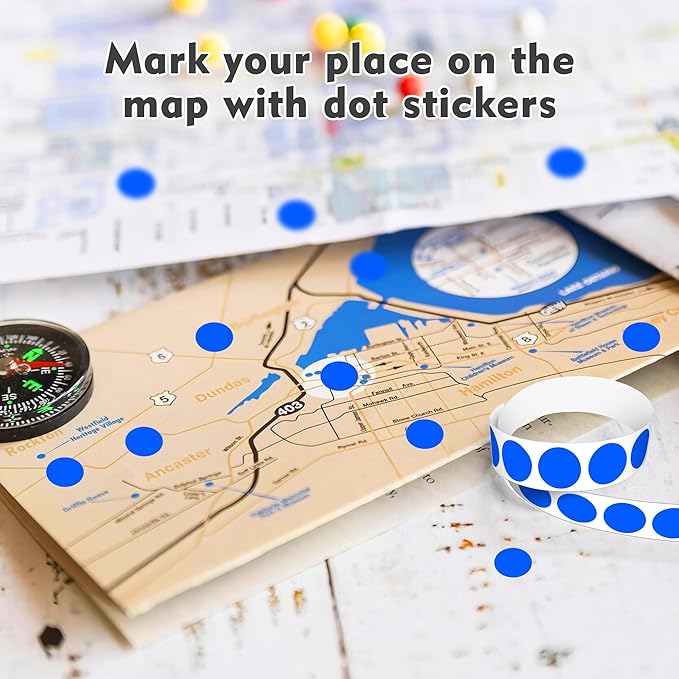 PARLAIM 3/4 Inch Roll Color Coding Labels,4000 per/4 Rolls Round Adhesive Color Coding Circle Dot Stickers for Office Home (Blue)