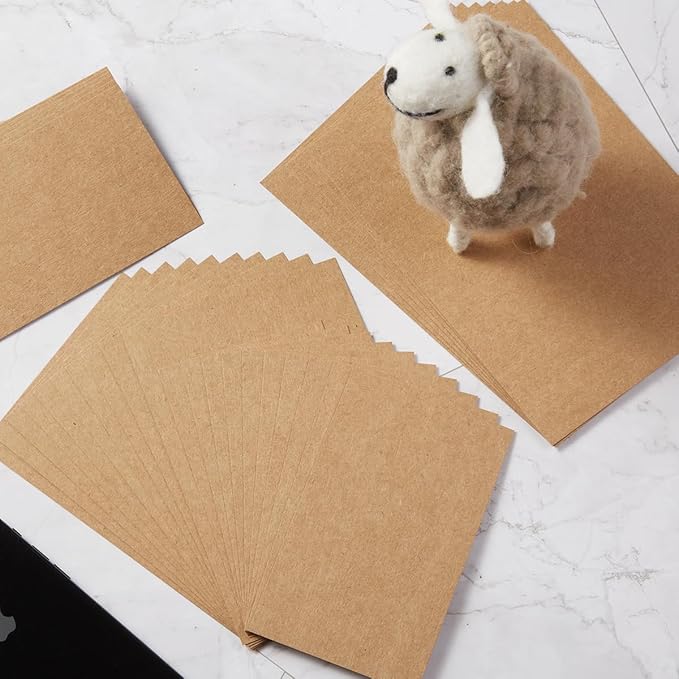 50 Sheets Blank Cardstock Paper 250 GSM Thick Heavy Cards Stock for DIY Art Projects, Card Making, Postcards, Greeting Cards, Birthday Party, Wedding Invitation (Brown, 4x6 inches)