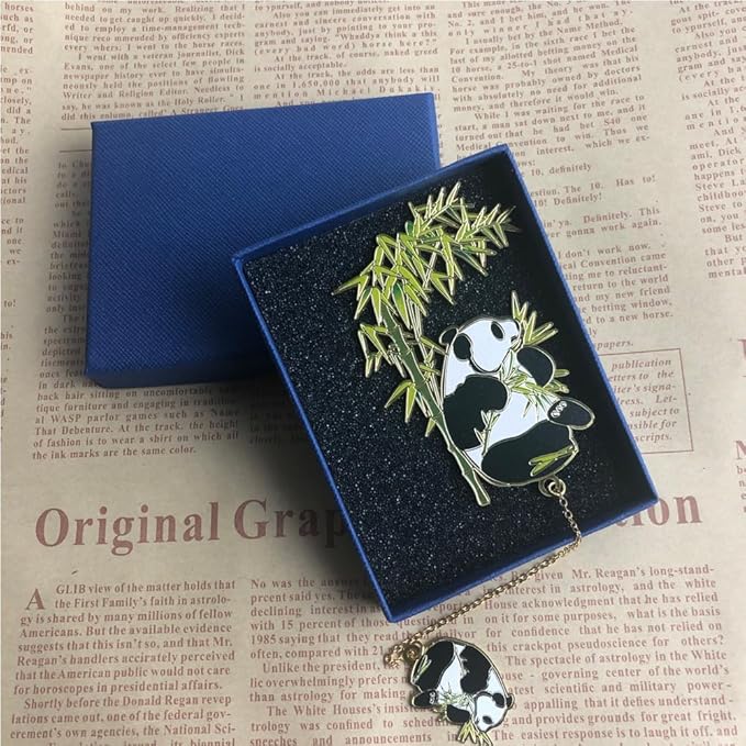 Bookmarks for Book Lovers Book Marks for Reading Women Birthday Graduation Christmas Gifts for Her Cute Metal Bookmark Book Markers Stocking Stuffers for Teens (Panda)