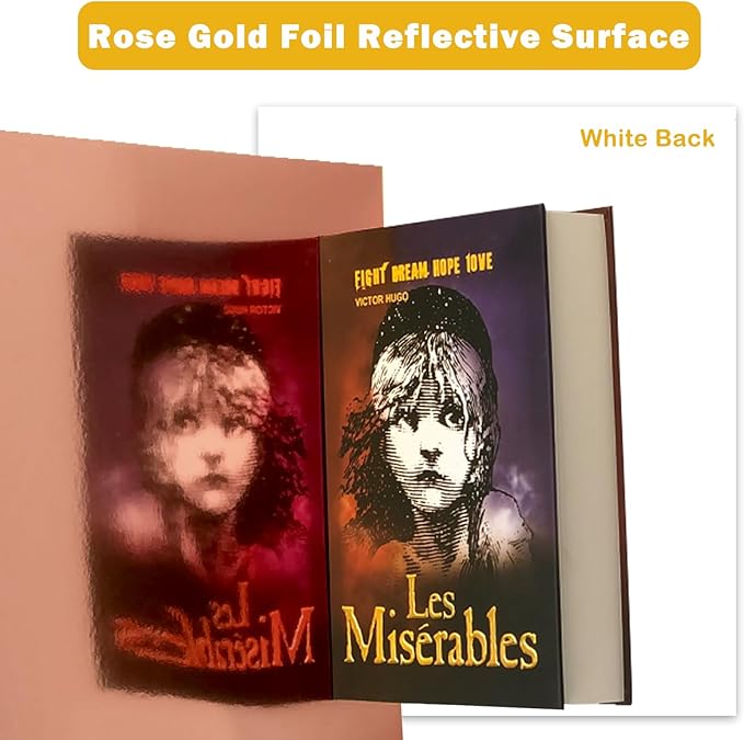 Rose Gold Shimmer Metallic Cardstock Paper - 8.5" x 11" Metallic Paper Square, Golden Foil Mirror Board for Scrapbook, Card Making, Weddings & Birthdays Invitations (20 Sheets Pack, 250gsm) ﻿