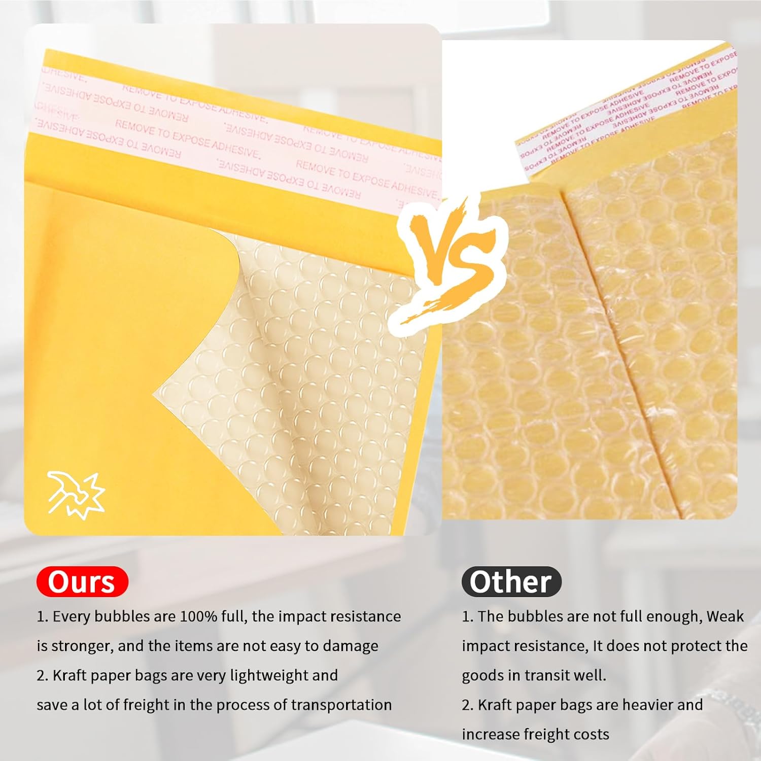 Kraft Bubble Mailers 4x7inch 50Pack Yellow Self-Seal Padded Envelopes Bubble Opaque Padded Mailers Shipping Bags for Small Businesses to Package and Mail Jewelry Cosmetics, Electronic Products, Cards