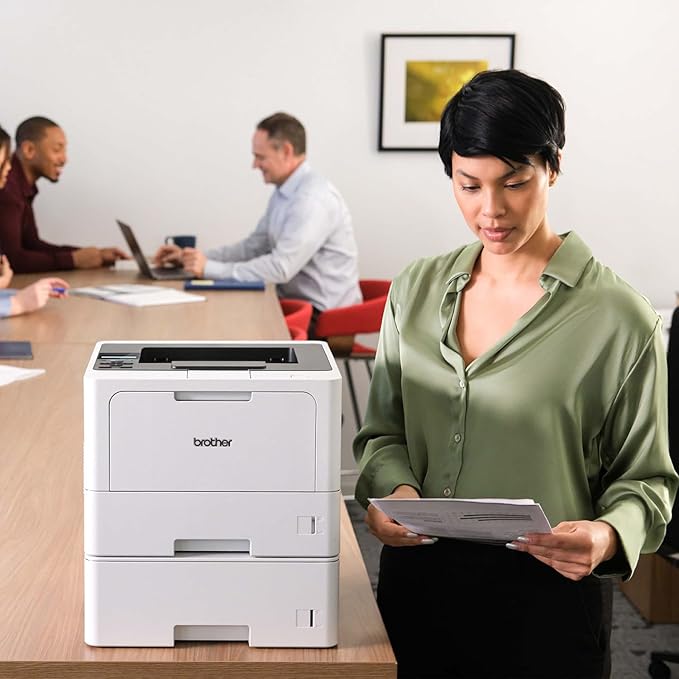 Brother HL-L5210DWT Business Monochrome Laser Printer with Dual Trays, Wireless and Gigabit Ethernet Networking, Duplex Printing, Large Paper Capacity, and Mobile Printing, White