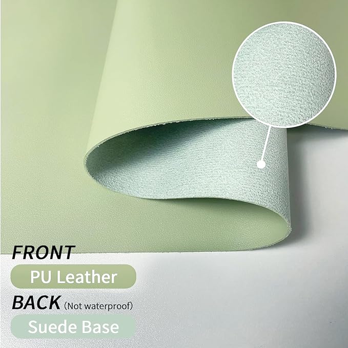 Bloss Green Desk Mat, Desk Matt for Desktop, Large Leather Desk Pad, Desk Pad Mat Waterproof, Computer Mat for Office Work/Home/Decor (31.5 x 15.7 Inches)