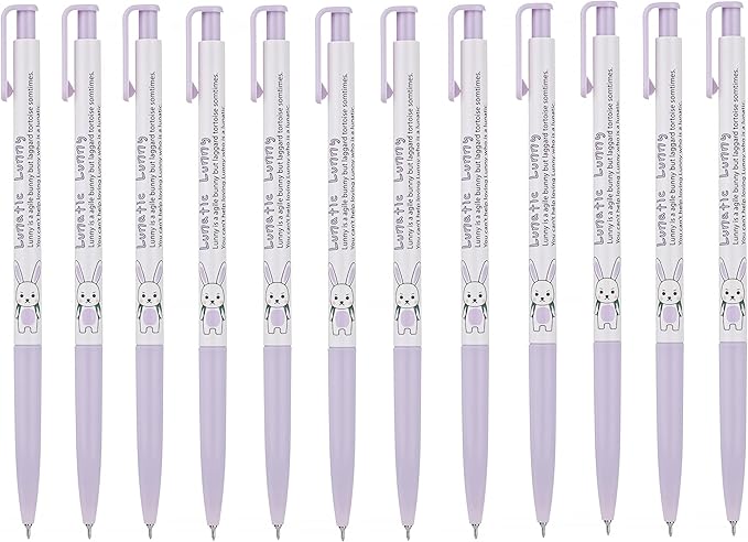 ZEESOON Xeno Lunatic Lunny 0.38mm Slim Ball Point Pen Dozen Box 12 Pcs, Made in Korea (Purple 12pcs)