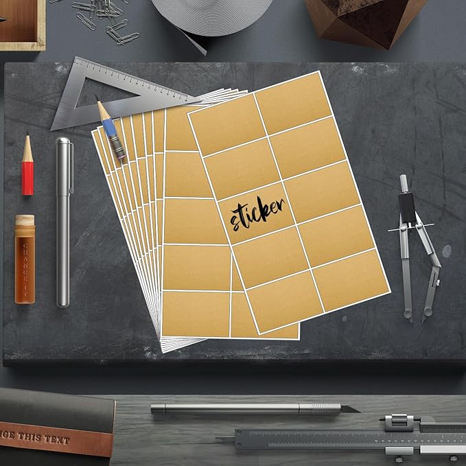 YSHIHE 3 x 2 Inch Kraft Label Stickers,240 Pack Rectangle Inventory Color Coding Stickers Permanent Adhesive Labels for Moving Boxes and Organizer Identification