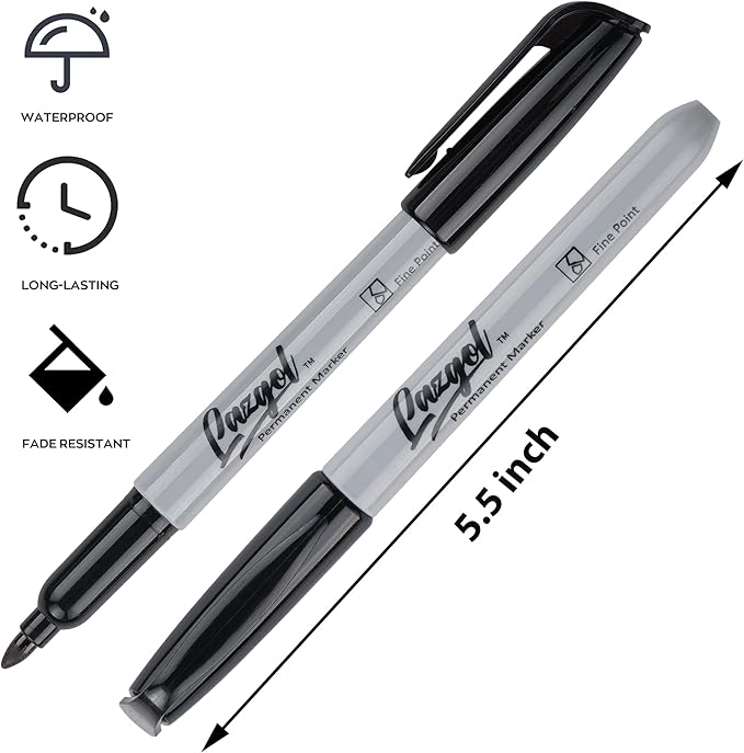 Permanent Markers Bulk, 240 Pack Fine Tip Black Permanent Markers, Waterproof Markers, Premium Smear Proof Pens, Quick Drying, Office Supplies for School, Office, Home