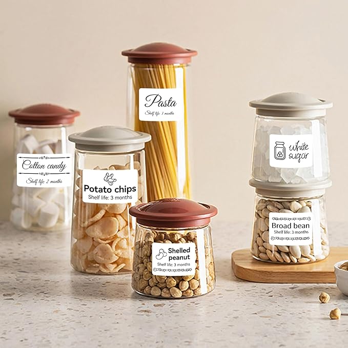 3 Rolls Labels for NIIMBOT B1 B21 B3S K3 Label Maker, 2'' x 1.18'' (50x30mm) Printer Labels, Food Labels for Jars, Personalized Editable Labels for Home/School/Office