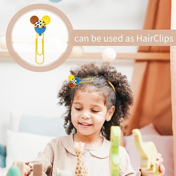 20PCS Cute Mouse Paper Clips, Bookmark Book File Page Marker Clips for Teacher & Students, Desk Accessories Stationery for Office School, Office Supplies Decor for Women Kids Adult