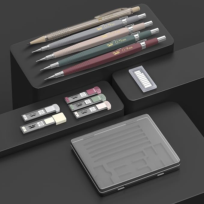 Mr. Pen- Mechanical Pencil Set with Leads and Eraser Refills, 5 Sizes - 0.3, 0.5, 0.7, 0.9 and 2 Millimeters, for Drafting, Drawing and Sketching