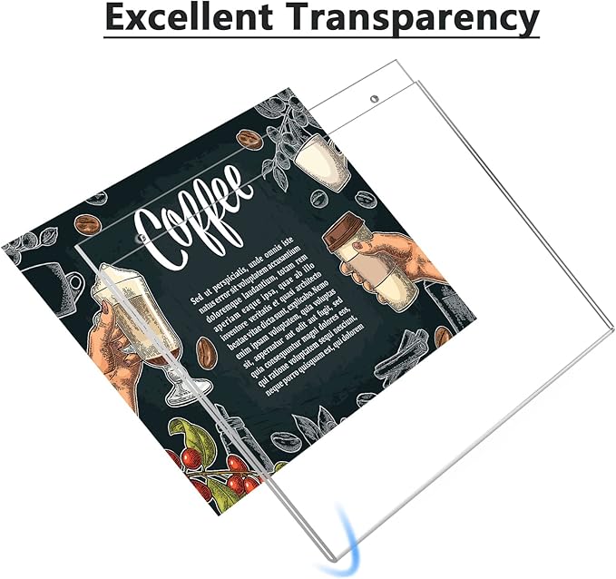 MaxGear Wall Mount Sign Holder, 8.5x11 inches Acrylic Sign Holder with Mounting Screws, Plastic Sign Holder Clear Acrylic Picture Frame for Home, Office, Store, Restaurant, Landscape 6 Pack