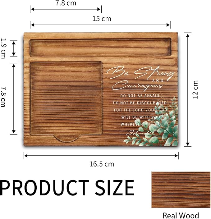 vizuzi Bible Verse Joshua 1 9 Christian Decor Sticky Note Holder Gifts for Women Men Prayer Coworkers Employees Friends Inspirational Positive Scripture Desk Self-Stick Note Pad Holders ZSS52