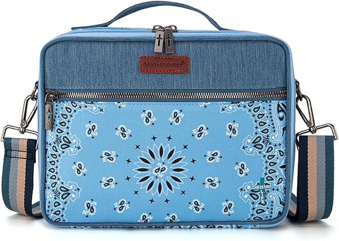 Montana West Bible Book Covers for Women Canves Bible Cases with Zippered Pocket Bible Bags Handheld Crossbody Church Bible Study Supplie