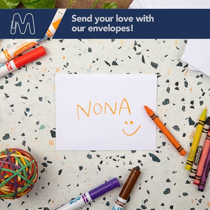 MOS A7 Invitation Envelopes – 5-1/4" X 7-1/4" White Mailing Envelopes Self Seal (500 Count) – 120GSM/ 32LB Bond Heavy Duty – For Greeting Cards, Card Making, RSVP Cards, Wedding Invites