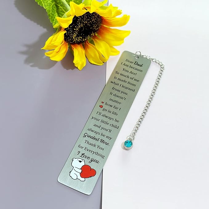 Dad Bookmarks Fathers Day Gift Thank You Daddy My Greatest Hero Bookmark Birthday Present Retirement Appreciate Family Love Quotes Keepsake Personalised Christmas Thanksgiving Book Accessory from Kids